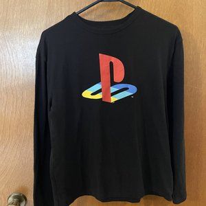 Gap Kids Boys Size Extra Large XL Black Playstation Logo Long Sleeve T-Shirt EUC